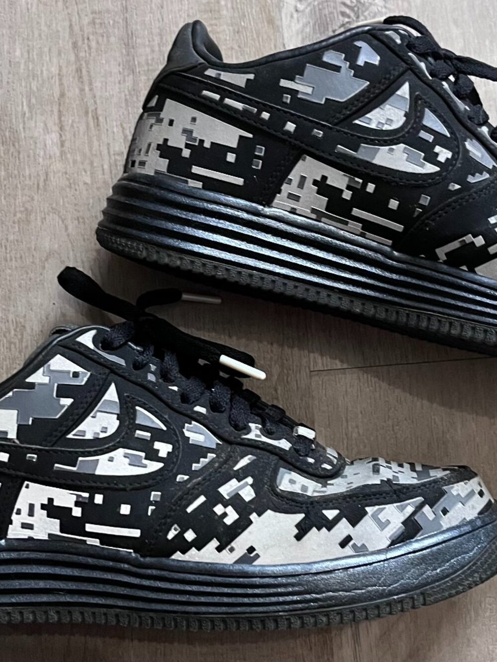 Nike Lunar Force 1 Low Digi NRG Camo Black Size 9 Rare 2012 577659-001